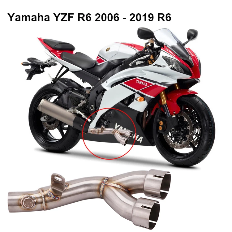 For Yamaha YZF R6 2006 - 2019 R6 Exhaust Muffler link pipe R6 Muffler Pipe Silencer System YZF-R6 exhaust