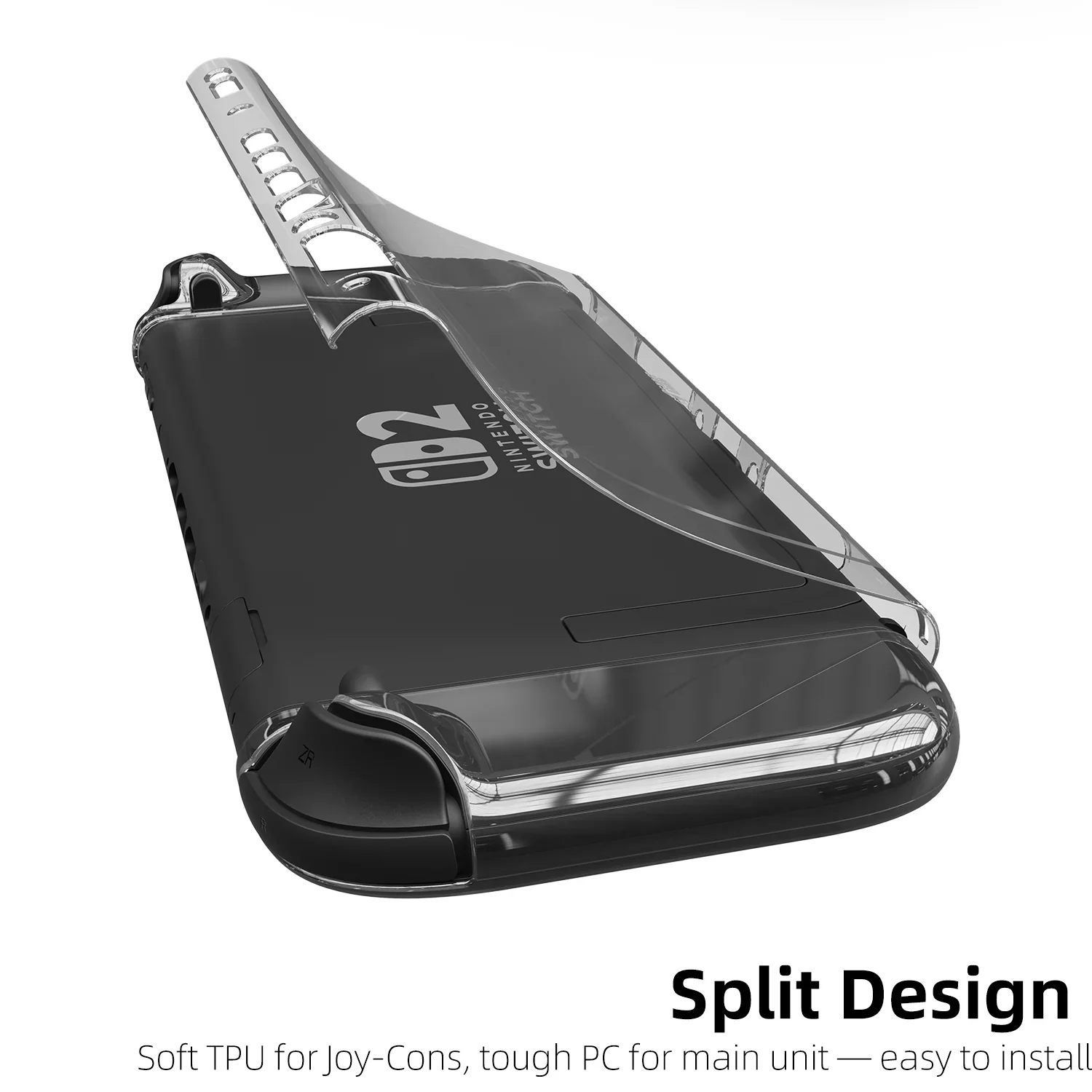 Savage Raven by Skull & Co. Detachable Protective Case Split Soft TPU Cover for Nintendo Switch 2 2025 Model Game Console