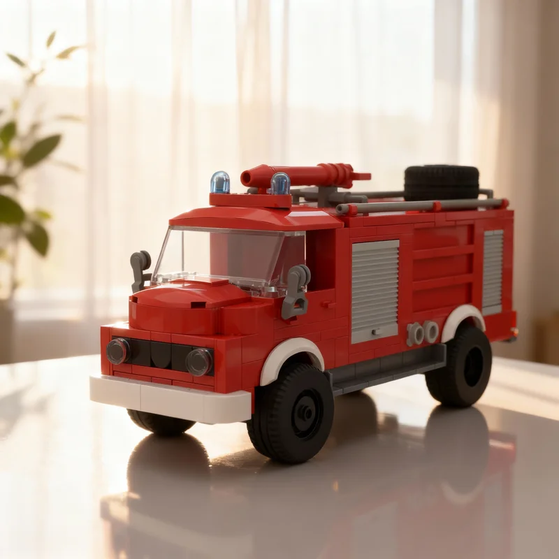 

403pcs MOC Mercedesesed Benz Kurzhauber TLF City Fire Model Building Blocks Construction Toy Brick Christmas Gifts Birthday