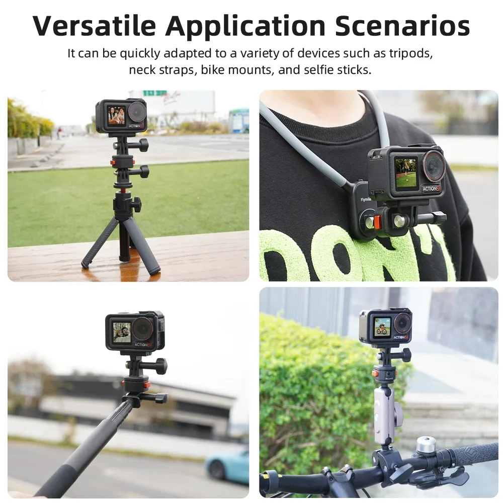 Flymile Magnetic Quick Release Adapter for GoPro 13 Camera 1/4'' Converter Tripod Base Mount for Insta360 X4/Action5 Accessories