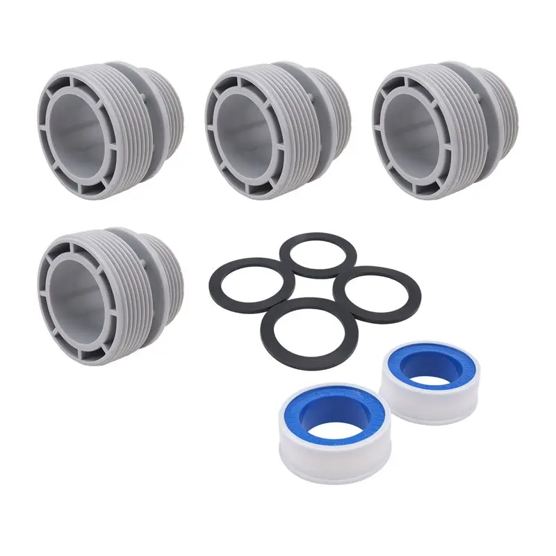 4 Pack Pool Hose Conversion Adapters Kit For & Pools, 4560 40Mm Hose To 1 1/2 Inch Filter