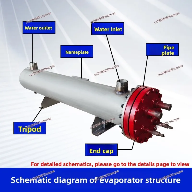 

Shell and tube refrigeration stainless steel wastewater evaporator electroplating pool heat transfer
