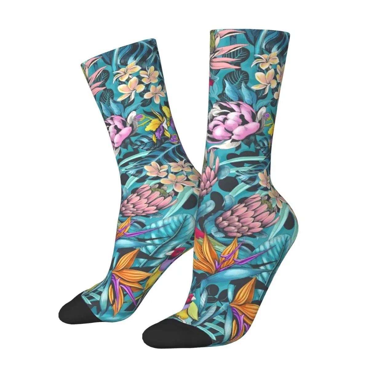 Stand Out! (Cool Teal) Men's Socks Retro Harajuku Street Style Novelty Pattern Crew Sock