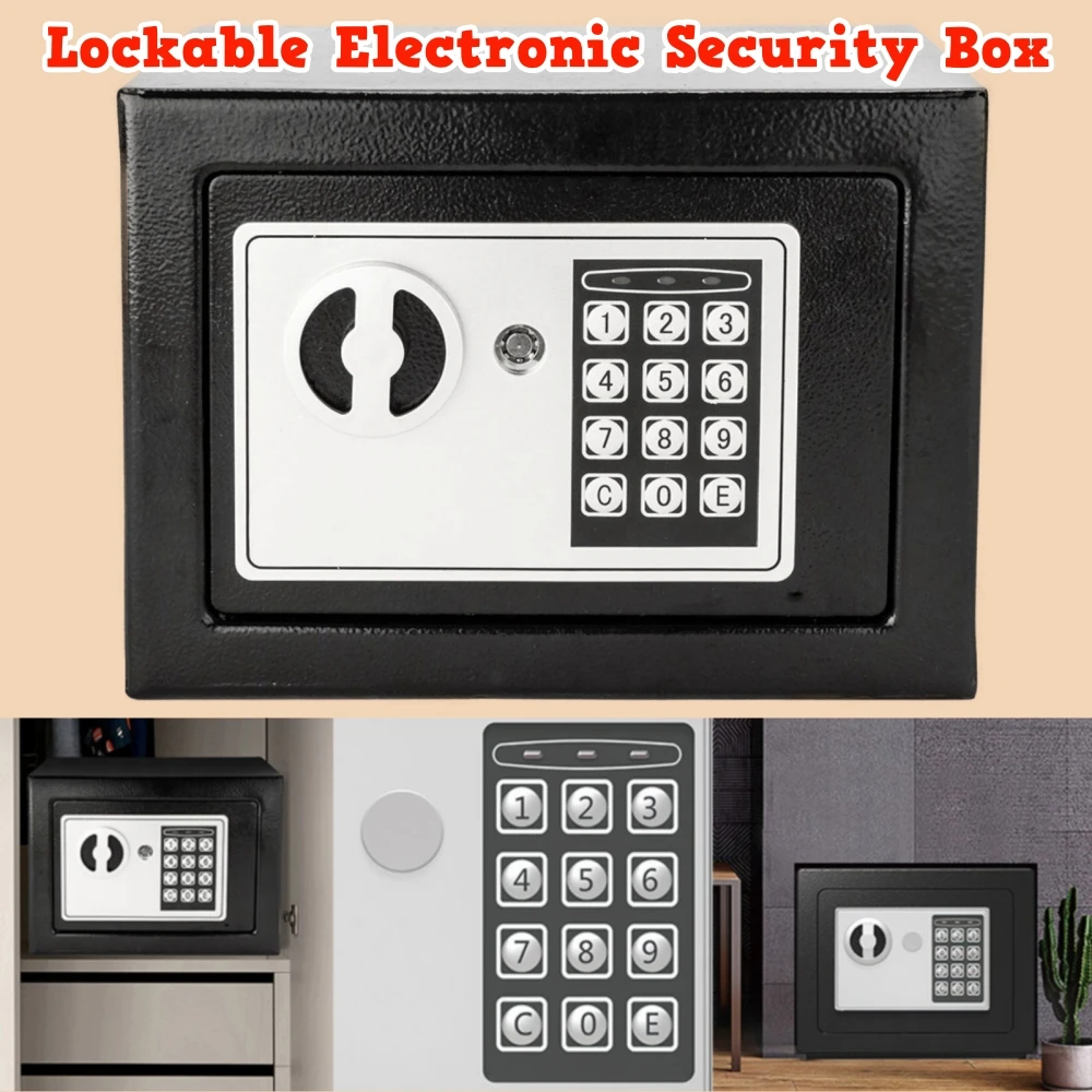 Electronic Digital Keypad Lock Safe Security Box All Steel for Home Office File Cabinet Fireproof Lock Box Small Safe