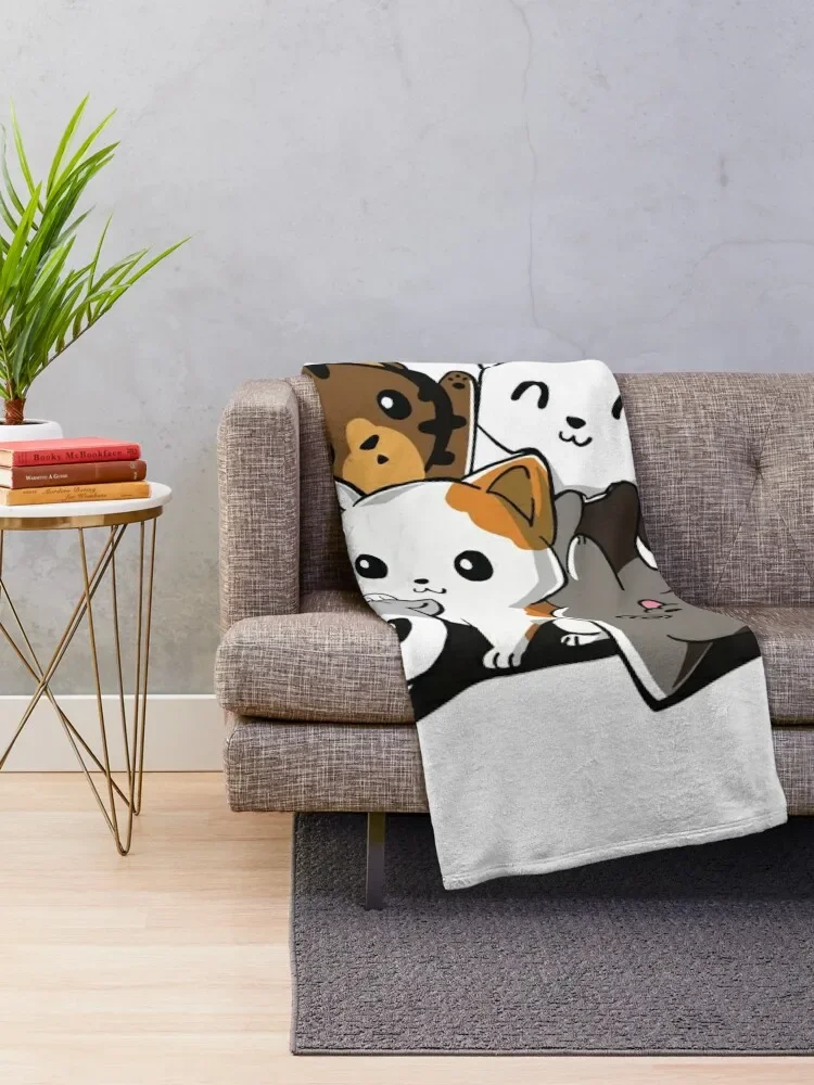 Cute cat compilation Throw Blanket For Sofa Thin Bed covers wednesday Blankets