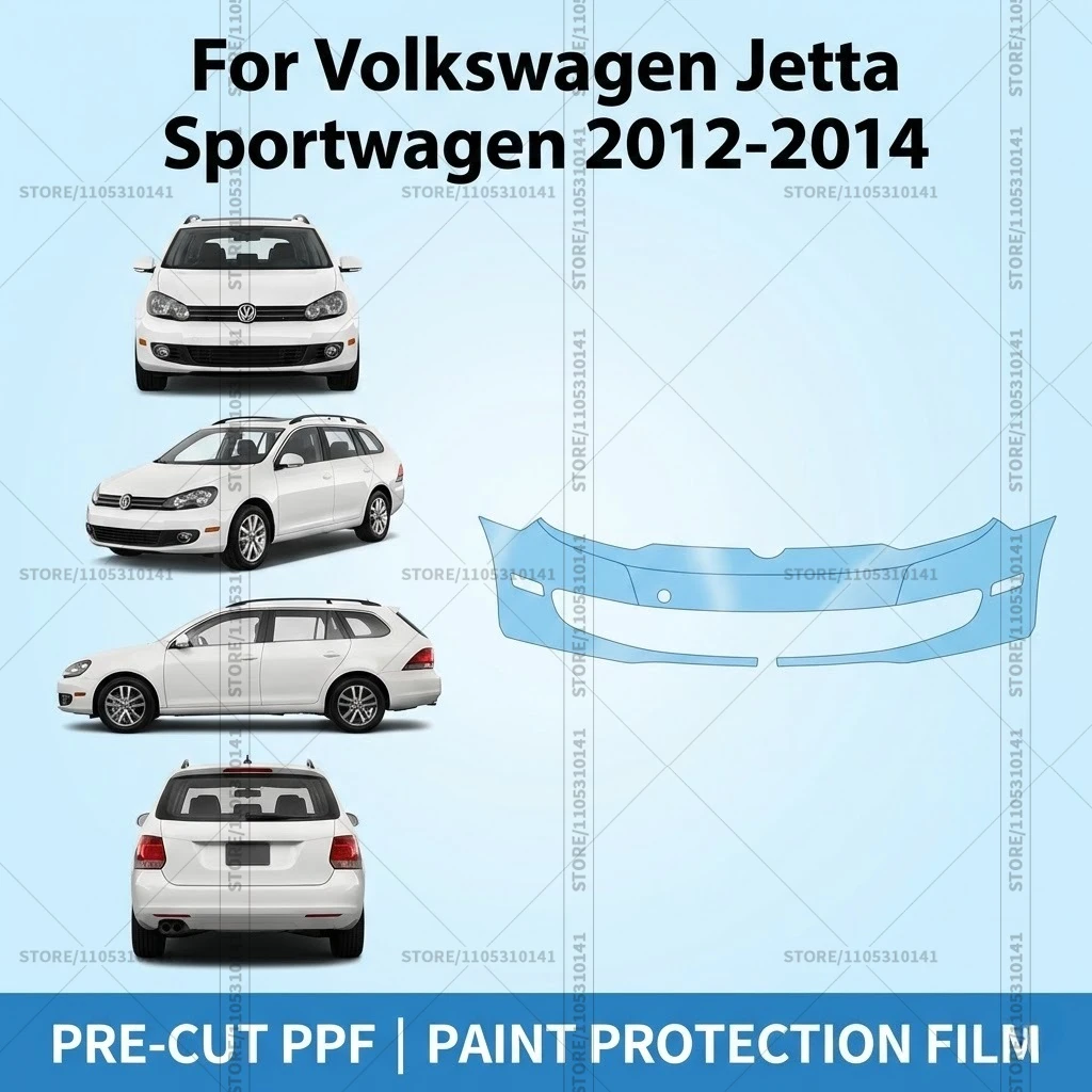 

For Volkswagen Jetta Sportwagen 2012-2014 Pre-Cut Paint Protection Film PPF Transparent Car Film Automotive PPF Front Bumper