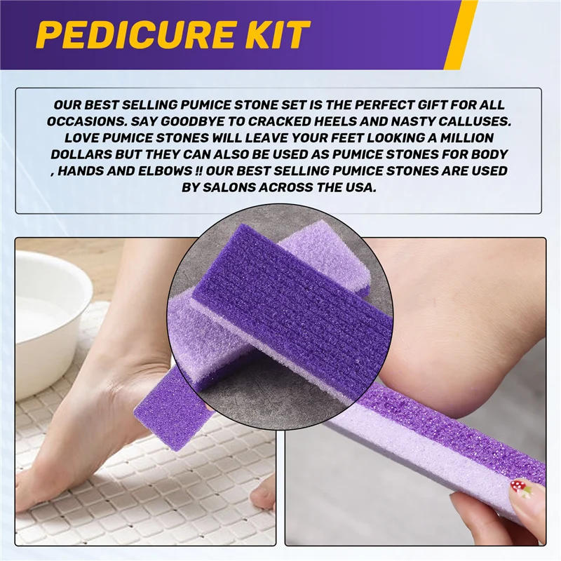 24-Hour Delivery 4Pcs Foot Pumice Sponge Stone Pedicure For Foot Callus Exfoliate Hard Skin Remove Pedicure Scrubber