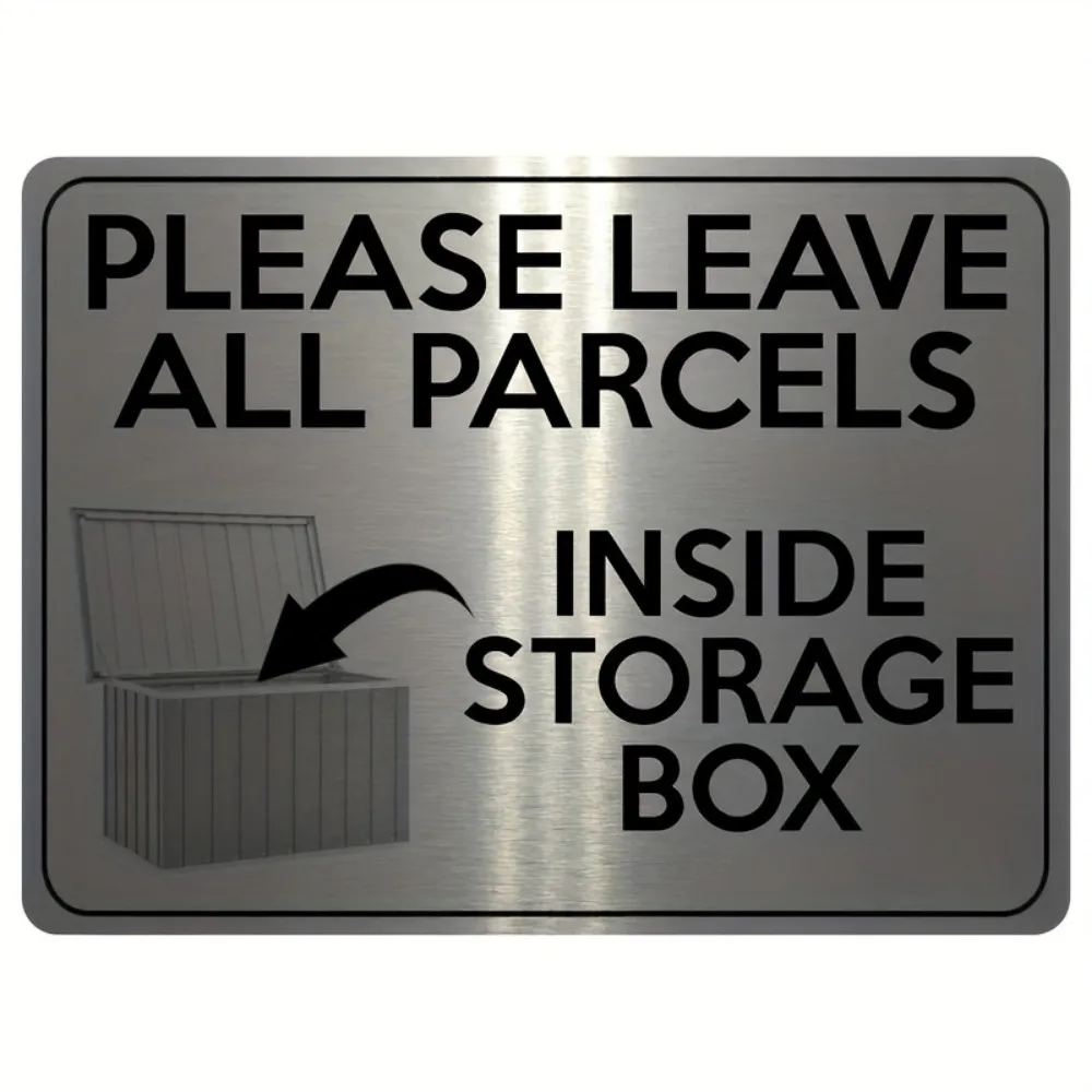 Vintage 2D Aluminum Wall Art 8x12in Waterproof Heavy Duty Metal Sign Leave Packages Inside For Office Mailbox Parcel Box