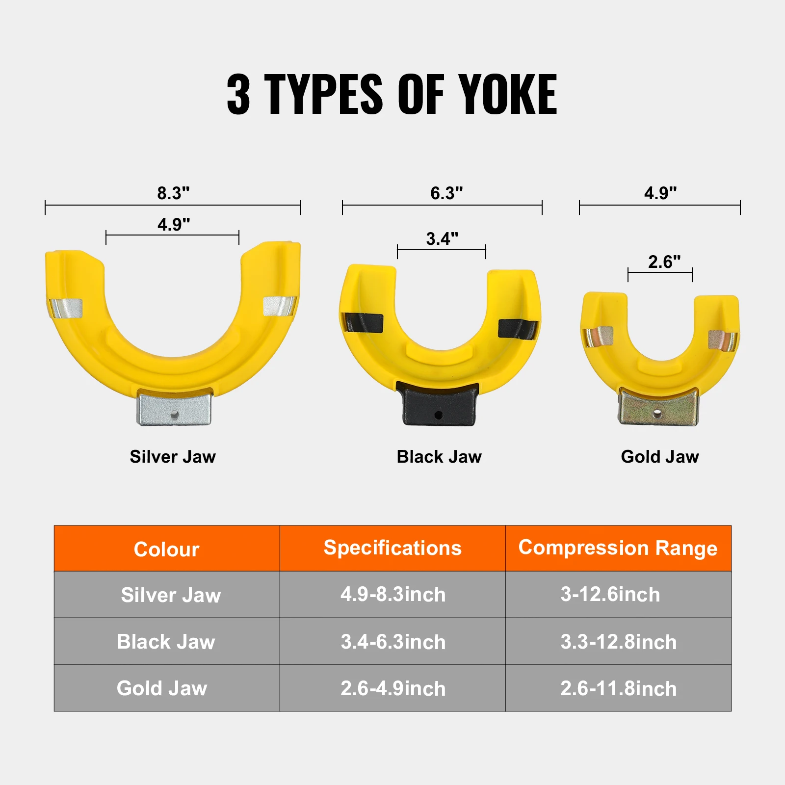 VEVOR Strut Spring Compressor Set Macpherson Strut Spring Compressor Kit Interchangeable Fork Strut Coil Extractor Remover Tool