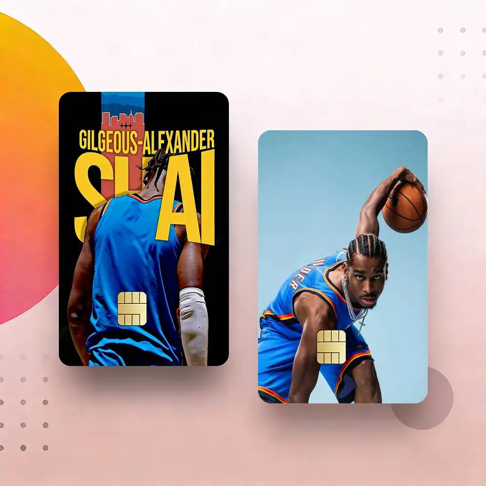 

S-Shai G-Gilgeous Alexander Decorative Waterproof Film Skin Cover Credit Card Stickers Debit Front Bank Bus Pass