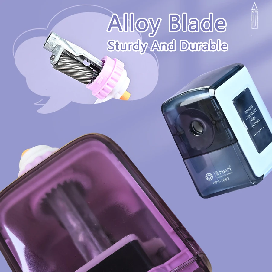 Manual Pencil Sharpener for 8-12mm Auto-feed Hand Crank Sharpener 3 Adjustable Sharpness Settings Jumbo Pencils School Office