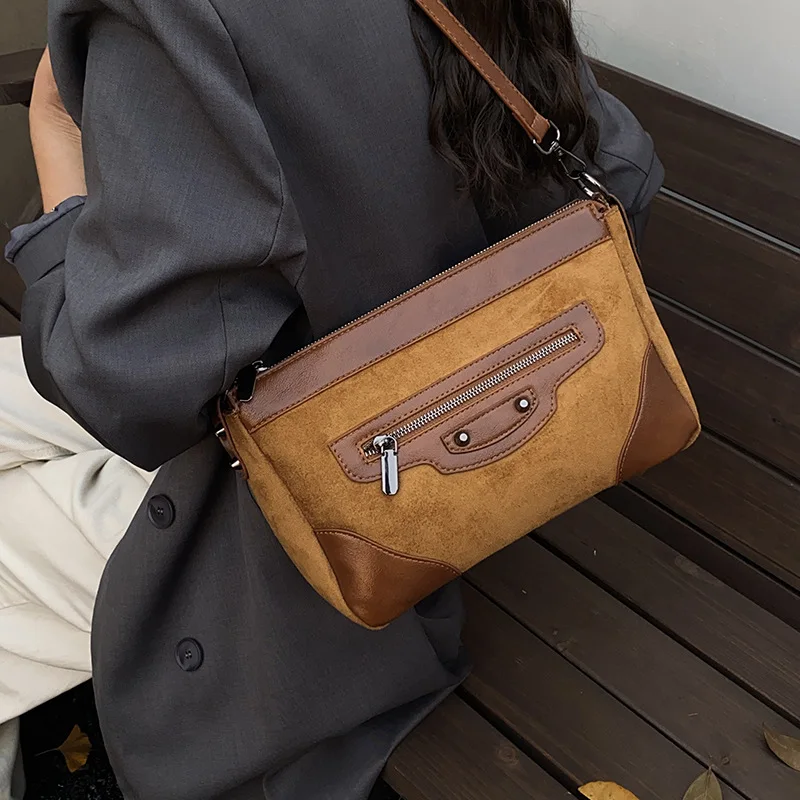 

Женская замшевая сумка через плечо в стиле ретро, винтажная стеганая сумка на ремне, новые модные роскошные дизайнерские сумки для женщин