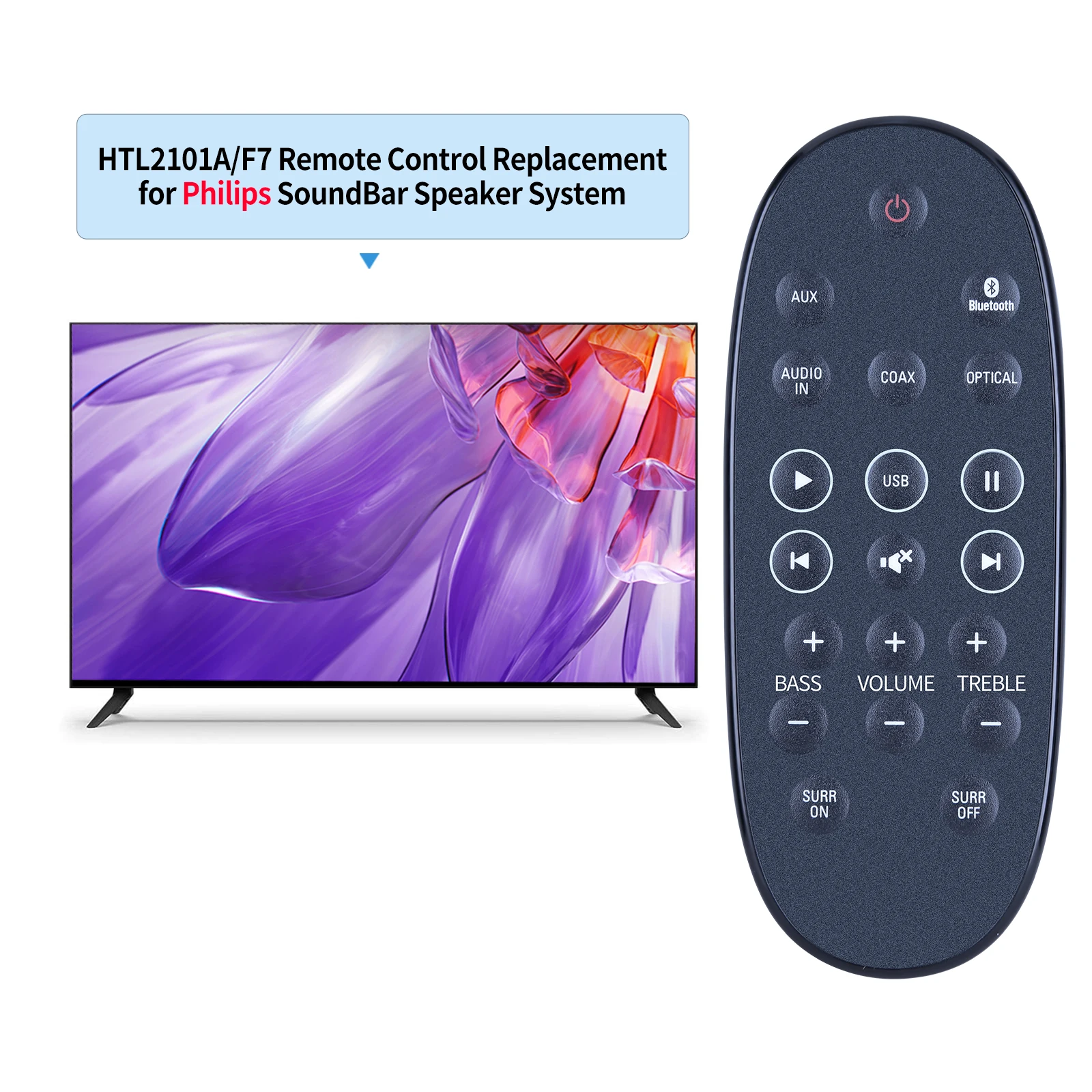 Remote control for PHILIPS HTL2101B(T)93 HTL 2101A 79 Soundbar