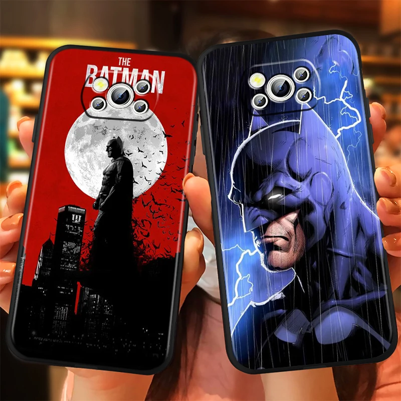 B-Batmans Cartoon Cool For Xiaomi Mi Poco F5 F4 F3 X6 X5 X4 X3 M6 M5 M5S M4 M3 C65 Pro GT NFC 5G Black Cover Phone Case