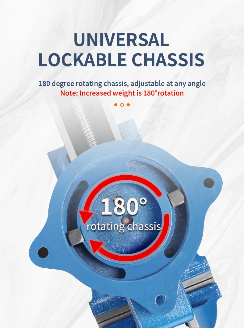 1 STÜCK Hochleistungs-Schraubstock für den Haushalt, kleiner Schraubstock, 6 Zoll, 8,5 kg Werkbank, 360-Grad-Drehung, Flachzange – Detail 6