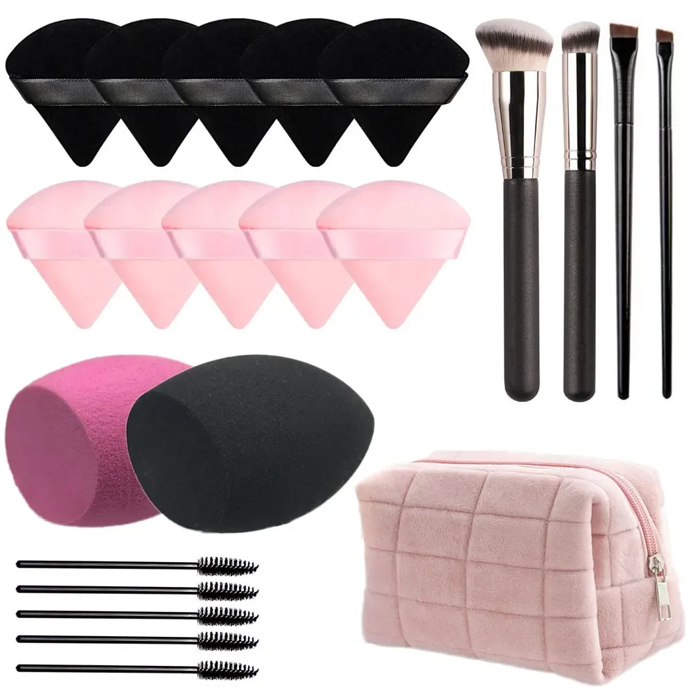 Cosmetische Bladerdeeg Set Make-up Sponzen Foundation Brush Vrouwen Poederdons Make-up tools Kit Goedkope Koreaanse Make-up Blender