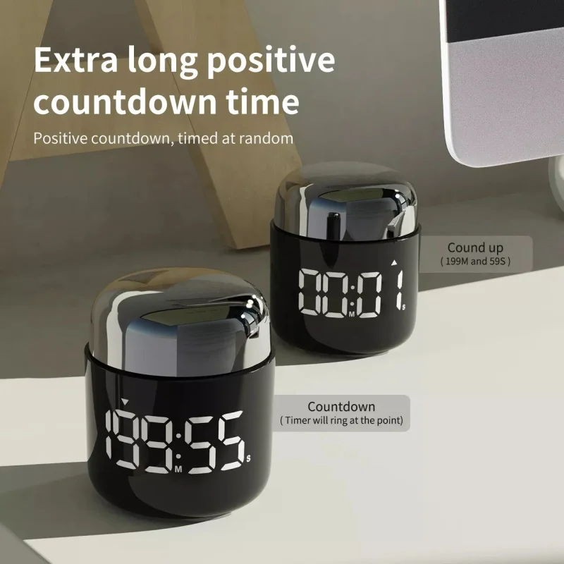 LED شاشة كاملة الدورية الموقت مع وسادة مضادة للانزلاق سطح المكتب المطبخ تذكير الطبخ اللياقة البدنية التعلم مؤقت تنازلي #5