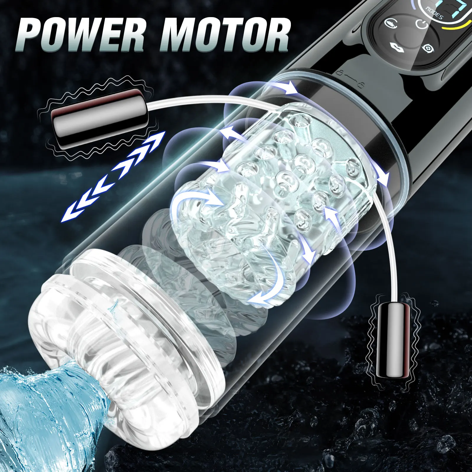 LCD Automatico Succhiare Leccare Masturbatore Maschile Pompa Del Pene Figa Tascabile Masturbazione Maschile con 14 Modalità Potenti Giocattoli Del Sesso per L'uomo