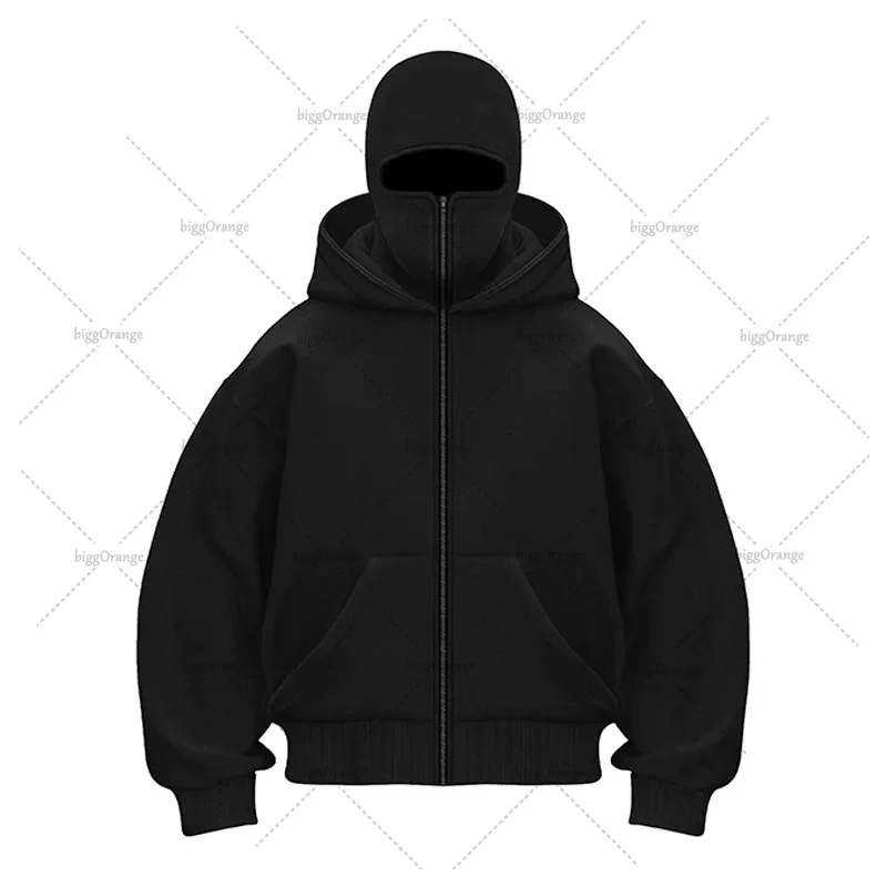 Street Fashion Clothing American Harajuku Y2K Casual Loose Zipper Hoodie Men Retro Fashion Personality Design Sweatshirt Women