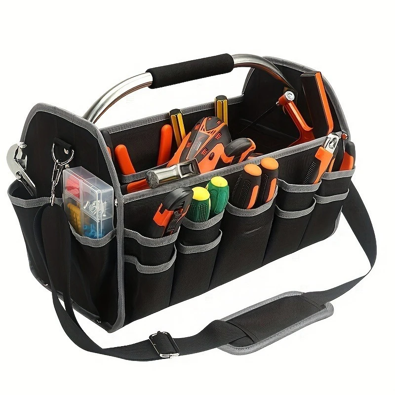 Large Capacity Stackable Stainless Steel Toolbox Multi-functional Portable Hardware Electrician Home Repair Case