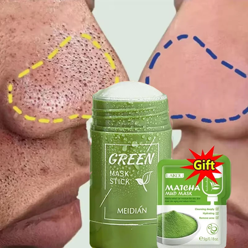 

Face Clean Mask Acne Blackhead Remover Green Tea Mask Stick Dispel Blemish Shrink Pore Oil Control Exfoliate Whitening Skin Care