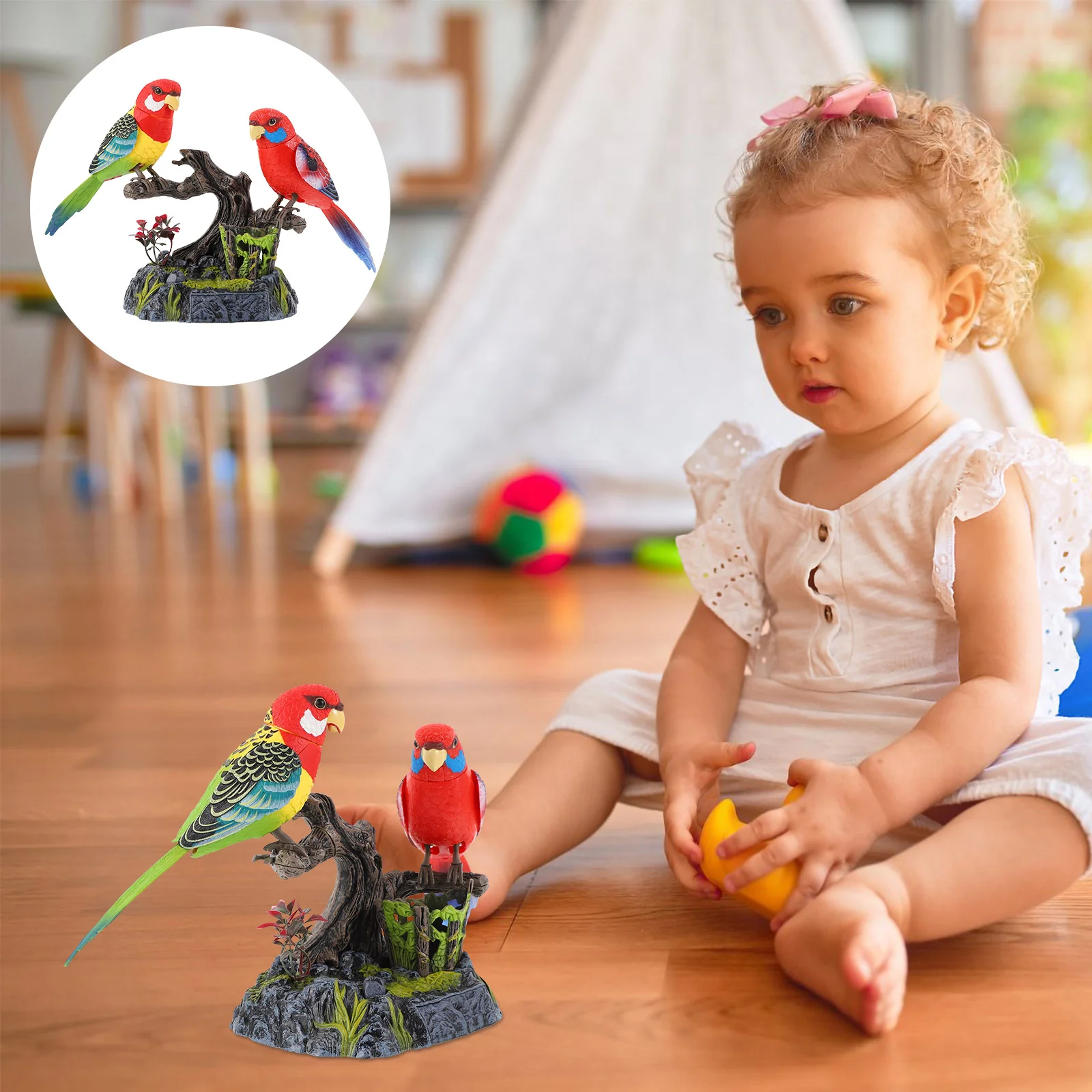 Parlante Animal juguete loro Control de voz decoración de escritorio decorar aprendizaje temprano niño