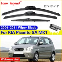 3 uds limpiaparabrisas de coche para KIA Picanto SA MK1 2004-2011 limpiaparabrisas delanteros y traseros cepillos accesorios de automóvil 2006 2007 2008 2009 2010 2011