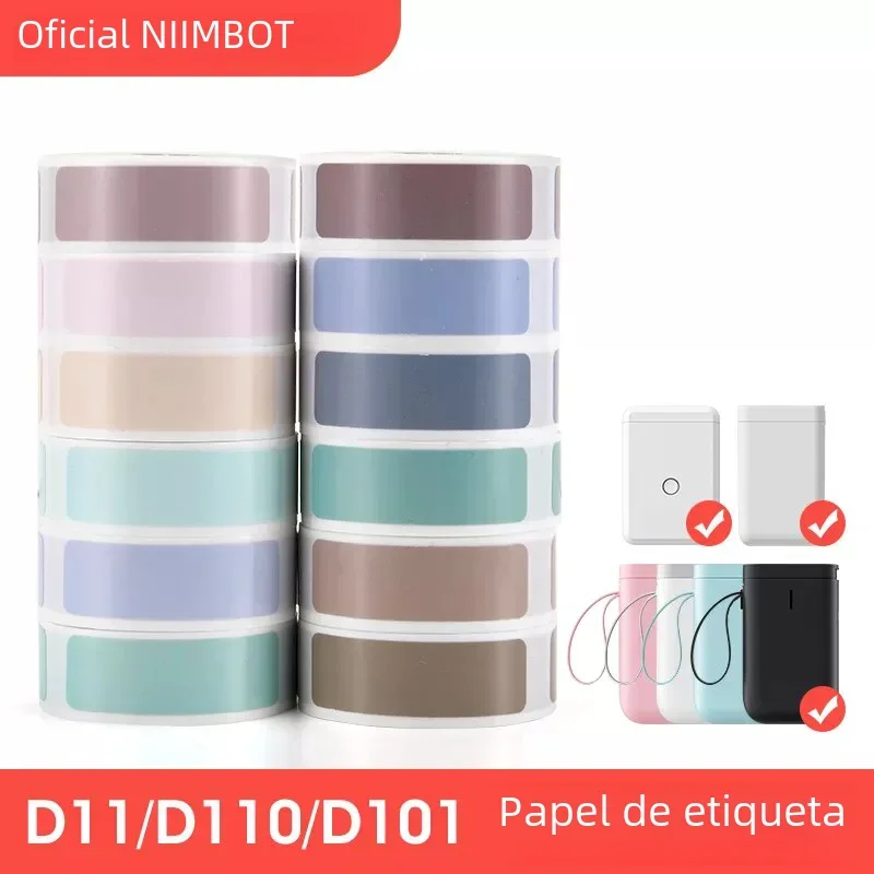 Niimbot d110 d11 d101 mini impressora de etiquetas térmicas papel impermeável anti-óleo impressão etiqueta sem cola resistente a riscos fita adesiva