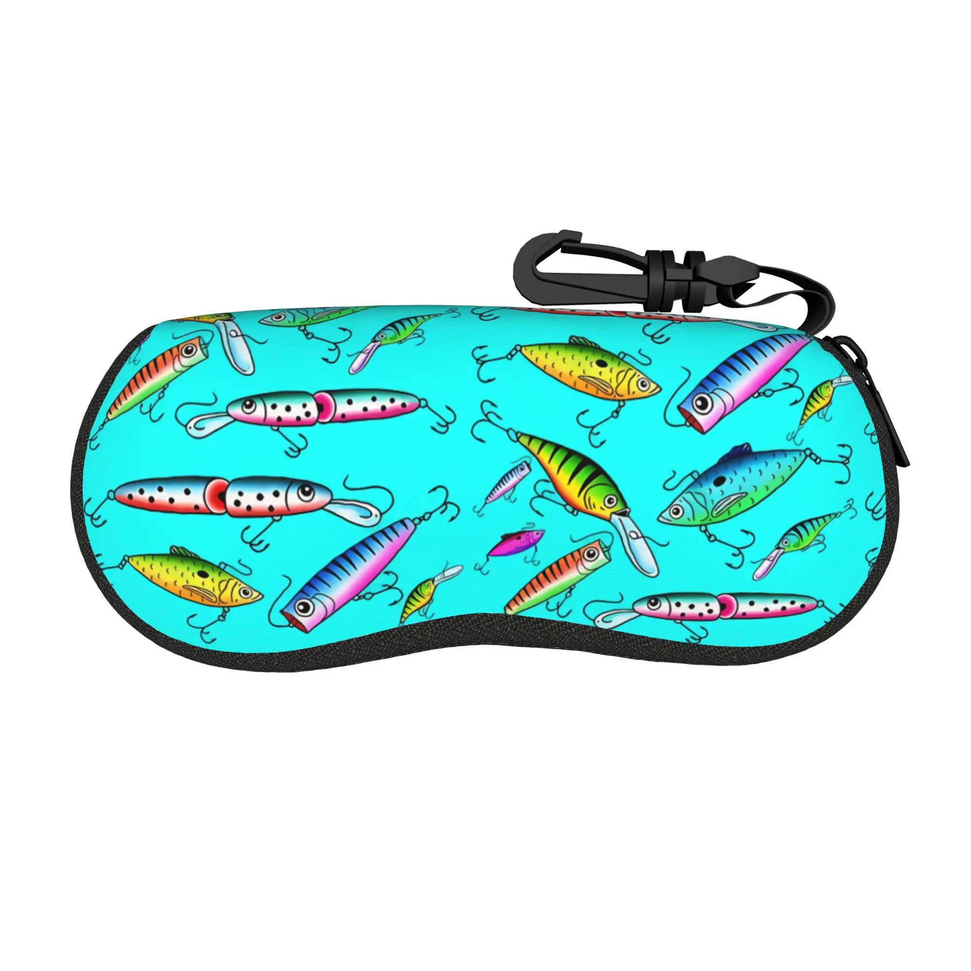 

Soft Shell Fashion Glasses Case & Glasses Holder - Modern Fishing Lure Design Eyewear Box, Compact for Fashion Glasses