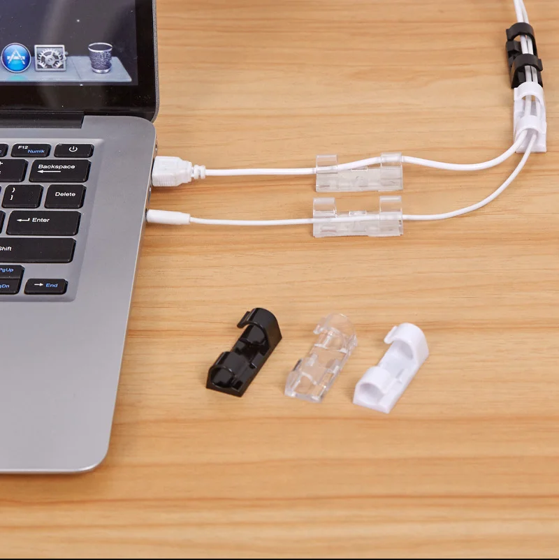 Cable Clips Organizer Drop Wire Holder Cord Management Self-Adhesive Cable Manager Fixed Clamp Wire Winder For Home Office Car