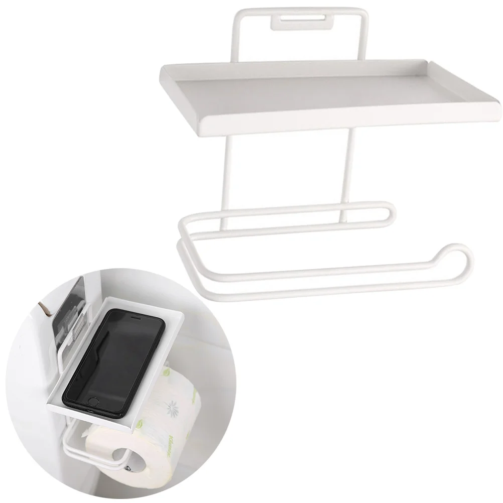 طبقة مزدوجة الفولاذ المقاوم للصدأ حامل ورق المرحاض ماتي النهاية الحائط الأنسجة حامل الهاتف تخزين الرف الحمام لفة الورق #5