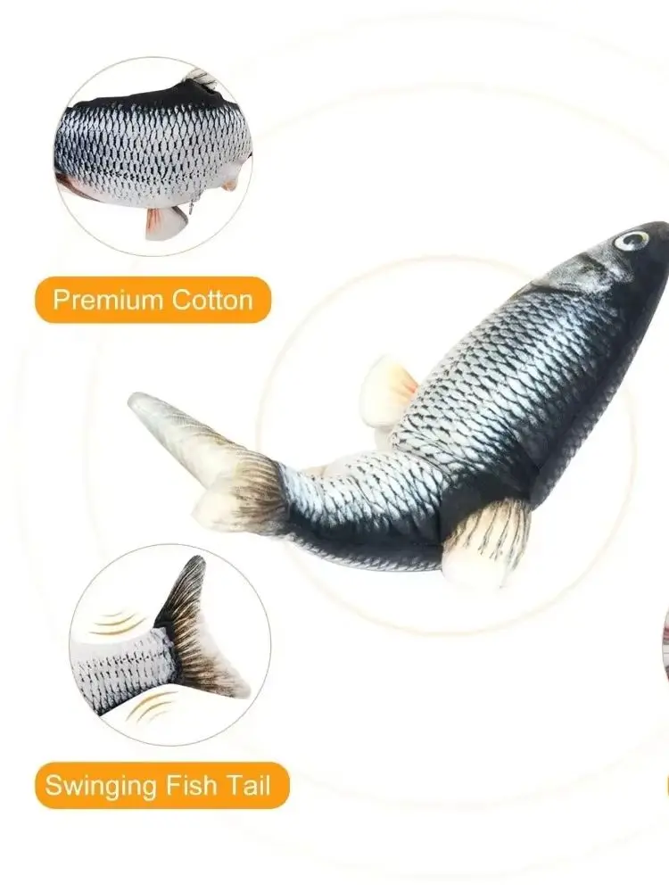 Pet Cat Pet Dog Soft Plush Toy Simulation Fish Interactive Training Grinding Teeth Pet Chewing Toy