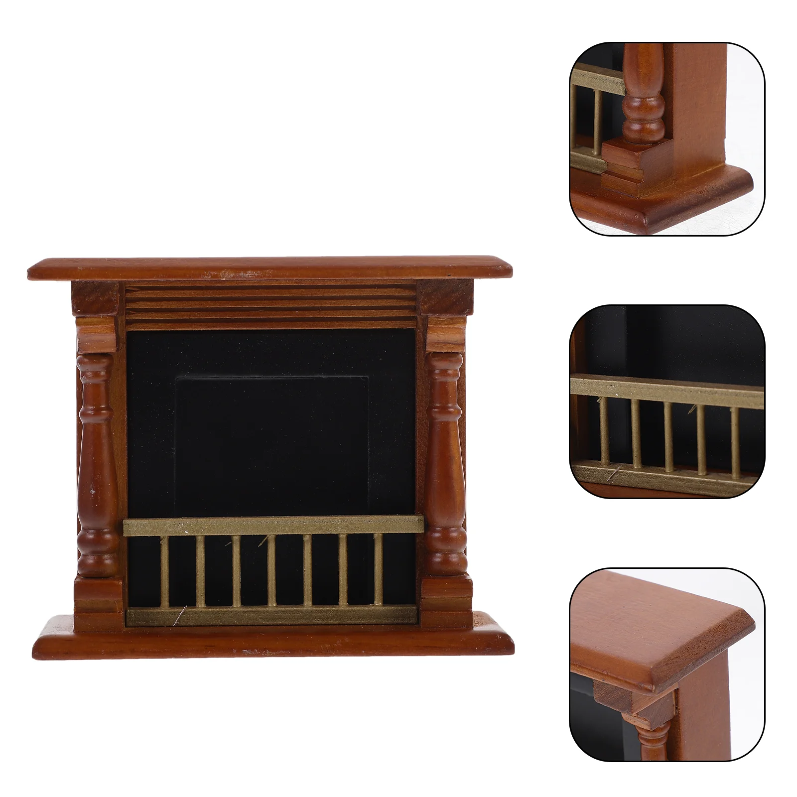 

Dollhouse Fireplace The Tiny Accessories Mini Wood Wooden Miniature Furniture for