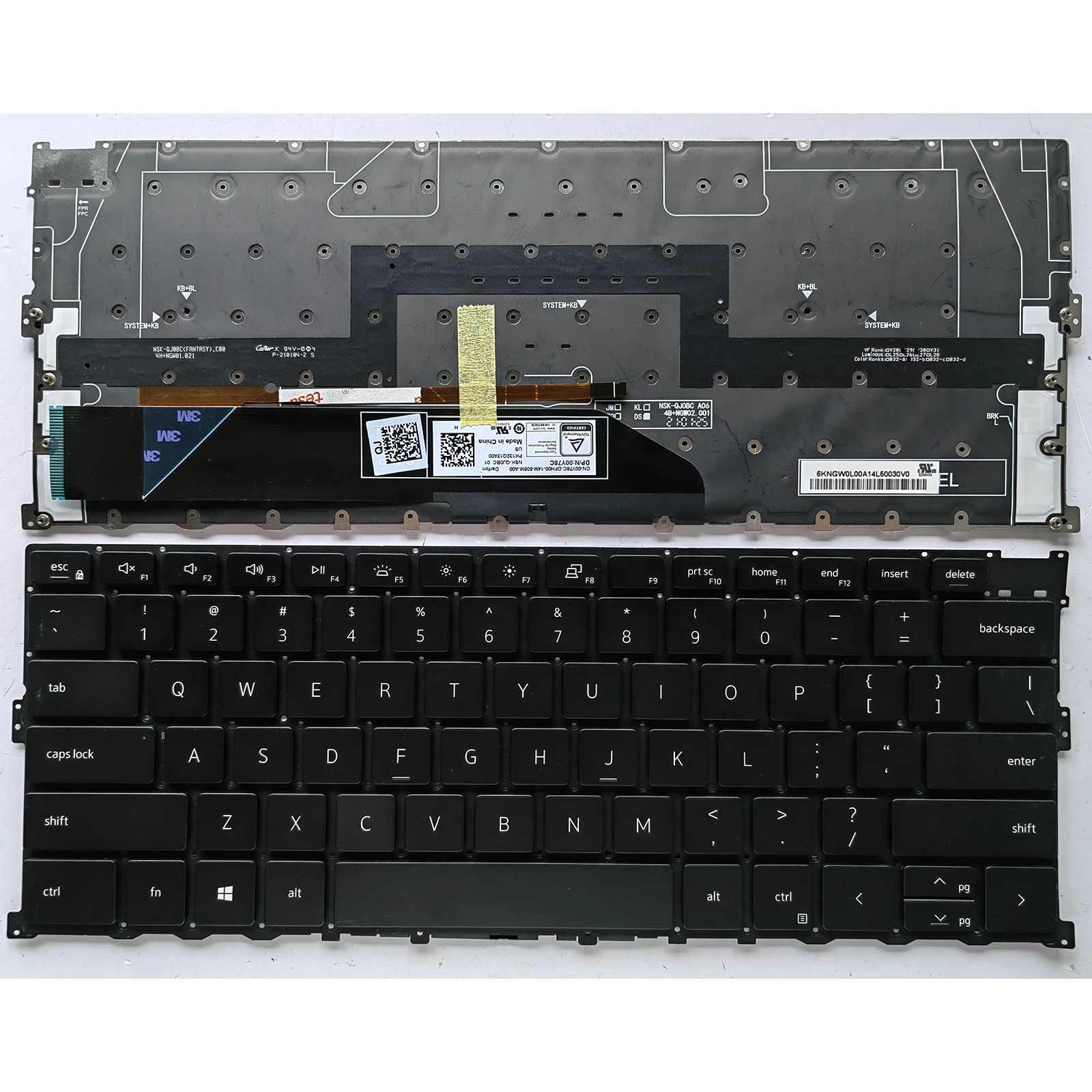 US for Dell XPS 13 9300 9301 9310 2020 P117G 00Y78C Laptop Keyboard