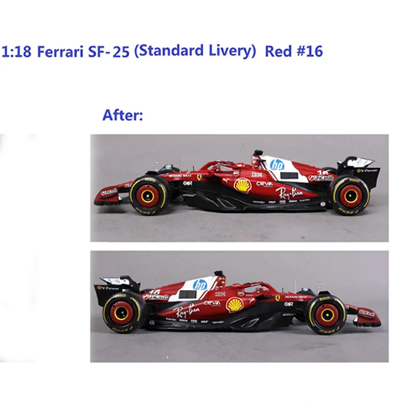 جديد في المخزون Bburago 1:18 فيراري 2025 F1 Sf-25 هاميلتون # 44 لوكليرك # 16 نموذج سيارة مصغر مصنوع من خليط معدني هدايا لعبة مخصصة #3