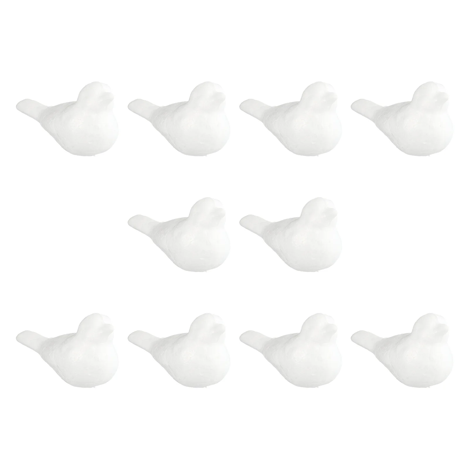 10Pcs White Foam Birds DIY Craft Set Durable Painting Supply Kids Creativity Development Christmas Bird Shape Decoration