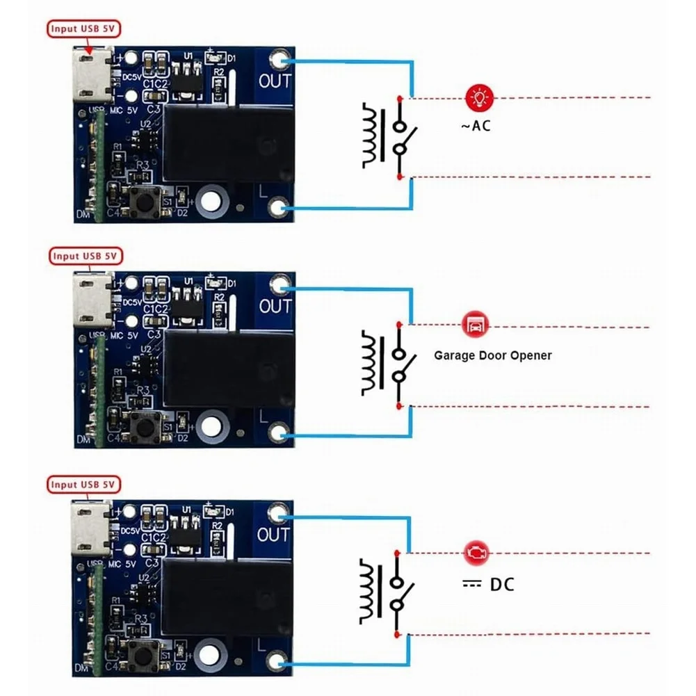 For ewelink Supported Smart Switch Module WiFi for enabled 5V DC Input Remote Controlled Power Module with Local Physical Switch