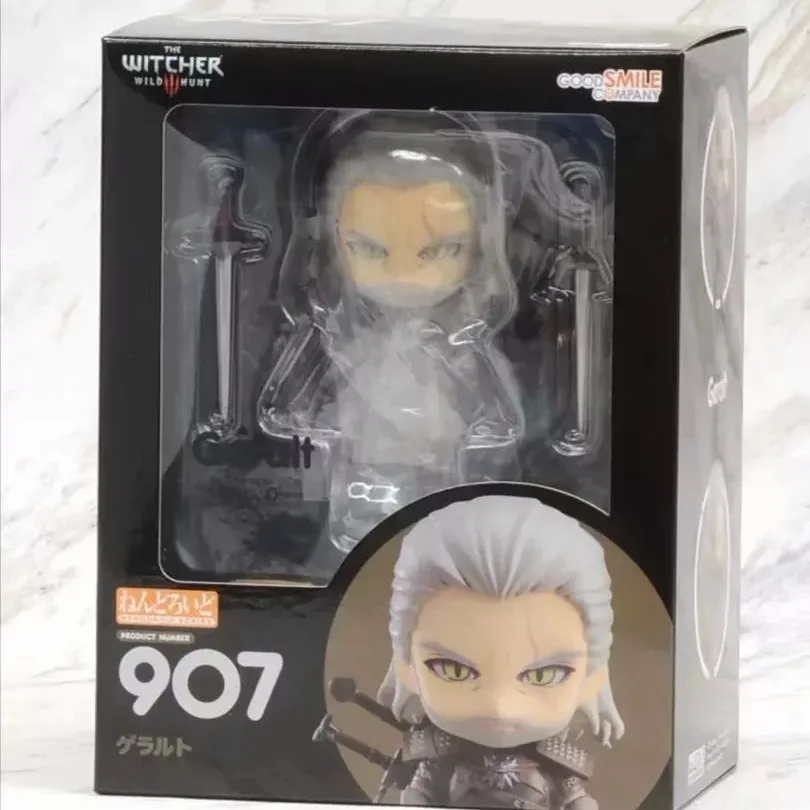 Figura de acción de The Witcher 3 Geralt, Figura móvil en caja, versión Q, Wild Hunt Geralt White Wolf, 907 #