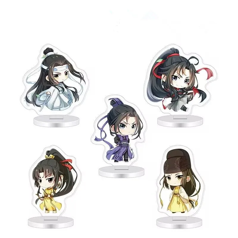 Figuras de Anime de 9 piezas, soporte acrílico de Mo Dao Zu Shi, Lan Wangji Wei Wuxian Xue Yang, decoración de escritorio de dibujos animados, colección de regalos para Fans