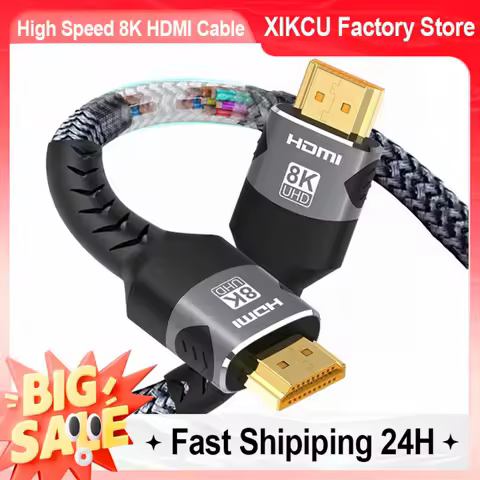 8K HDMI-Compatible Cable 4K@120Hz 8K@60Hz HDMI 2.1 Cable 48Gbps Adapter For RTX 3080 eARC HDR Video Cable PC Laptop TV box PS5
