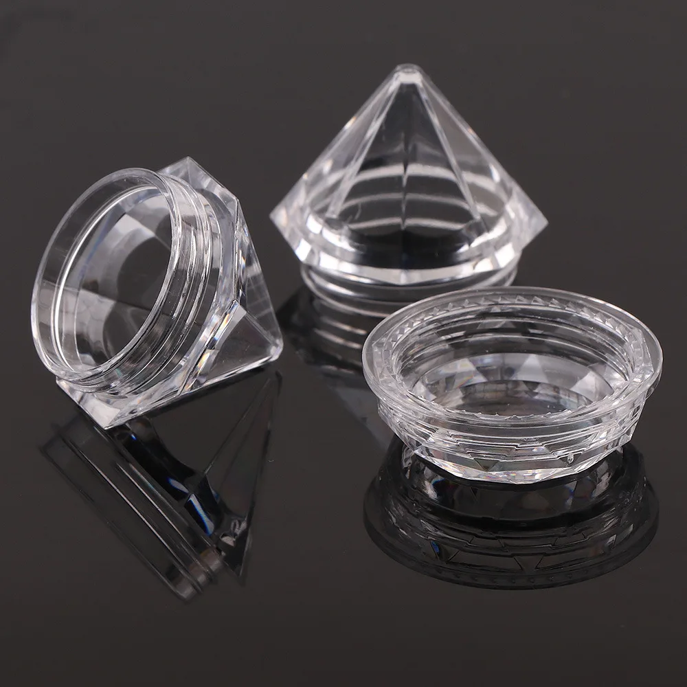 Großhandel Diamantförmige 5g Klare Mini-Döschen, Zubehör für Nagelkunst, Leere Lidschatten-Creme-Behälter, Probenbehälter – Detail 4
