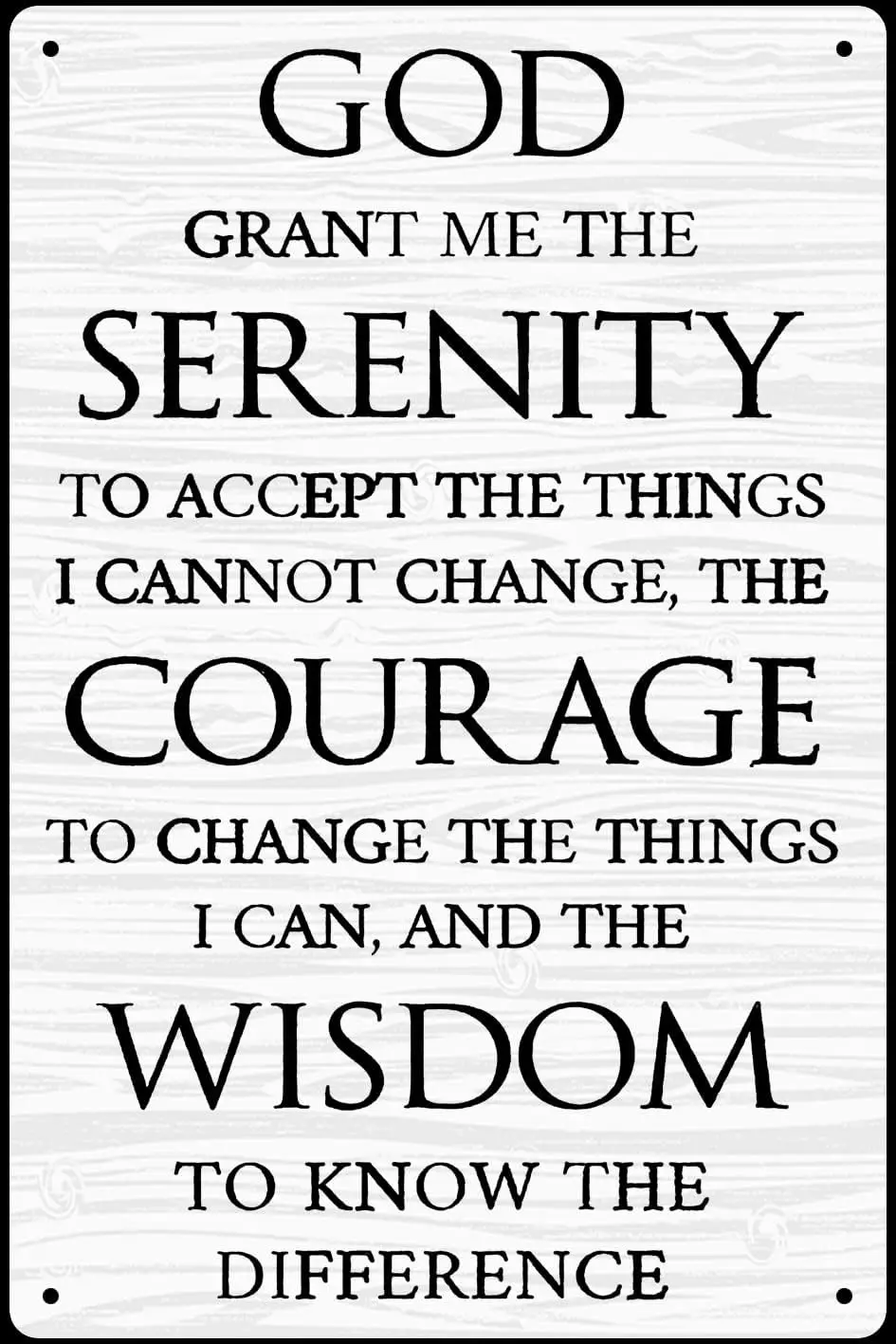 1p,god grant me the serenity tin sign Vintage metal signs Christian Wall Art Serenity Prayer sign  inches