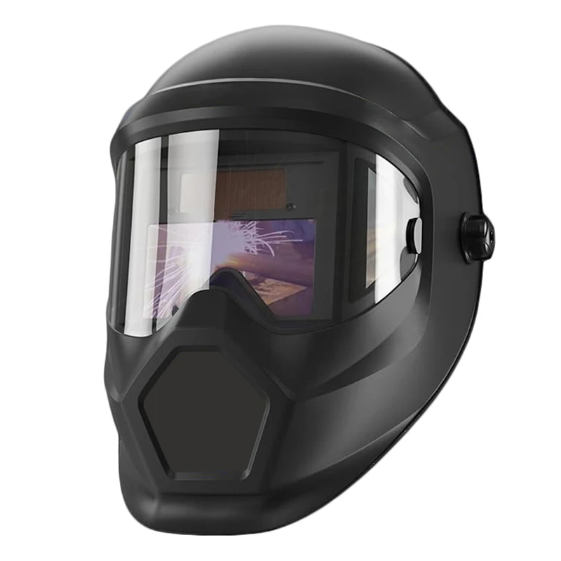 Auto Darkening Welding Helmet  1/1/1/2 True Color Solar Powered Welder Hood, Wide Shade 4/5-9