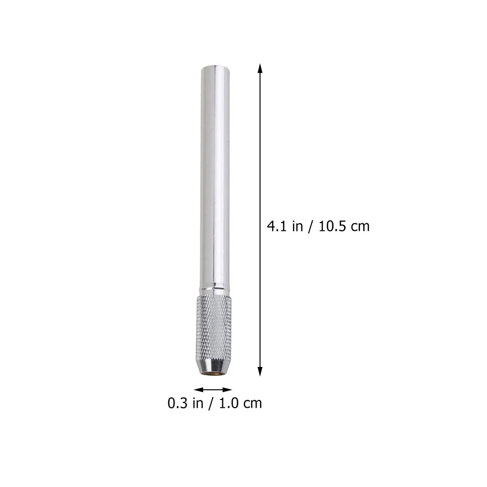6Pcs Stainless Steel Pencil Holder Extender – Wear-Resistant, Balanced Grip for School & Office Stationery