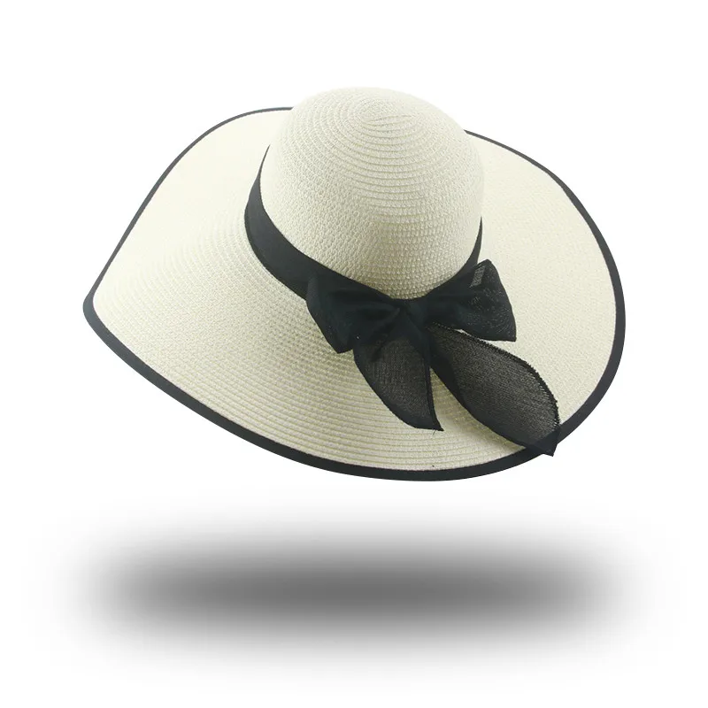 

Головной убор женский с бантом, пляжная шляпа с большими полями, защита от солнца, 15 см, однотонная, цвета хаки