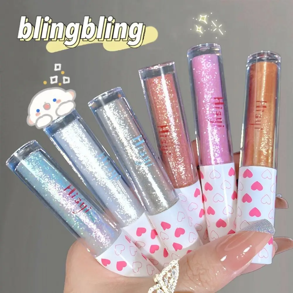 Mini pincel fino, delineador de ojos nacarado, brillo cosmético, lentejuelas, brillo de ojos, brillo facial, resaltador de Gel, sombra de ojos de diamante