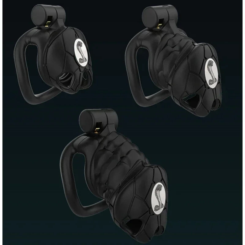 V8.0 Cobra Chastity Cage Male Cb Lock with 4 Size Penis Rings Abstinence Anti Cheating Cock Device Male Gay Sexy Toys Sex Shop
