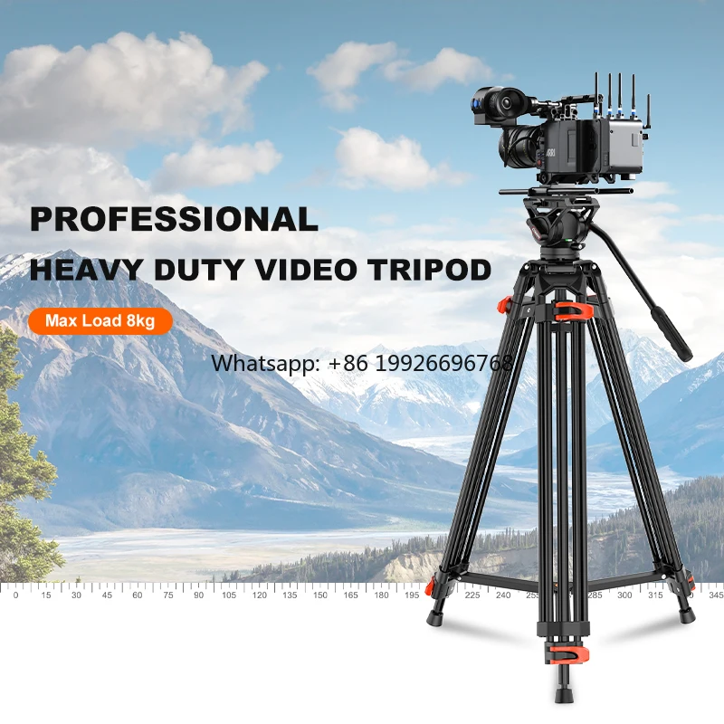 

DF16LQ5S Professional Video Tripod With Fluid Head Heavy Aluminum Alloy 72 Inch Tripod for Dslr factory