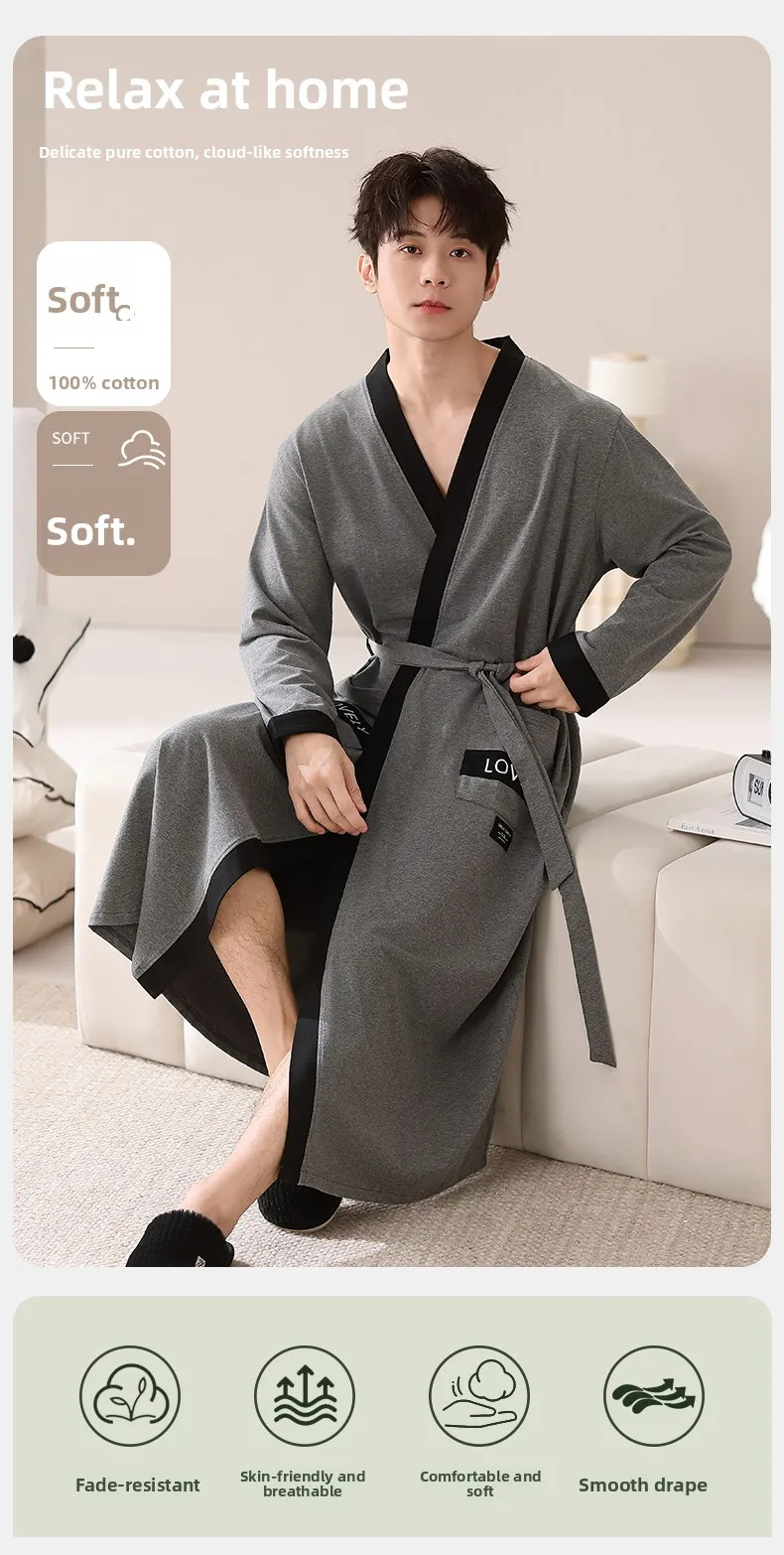 Bata para hombre de manga larga