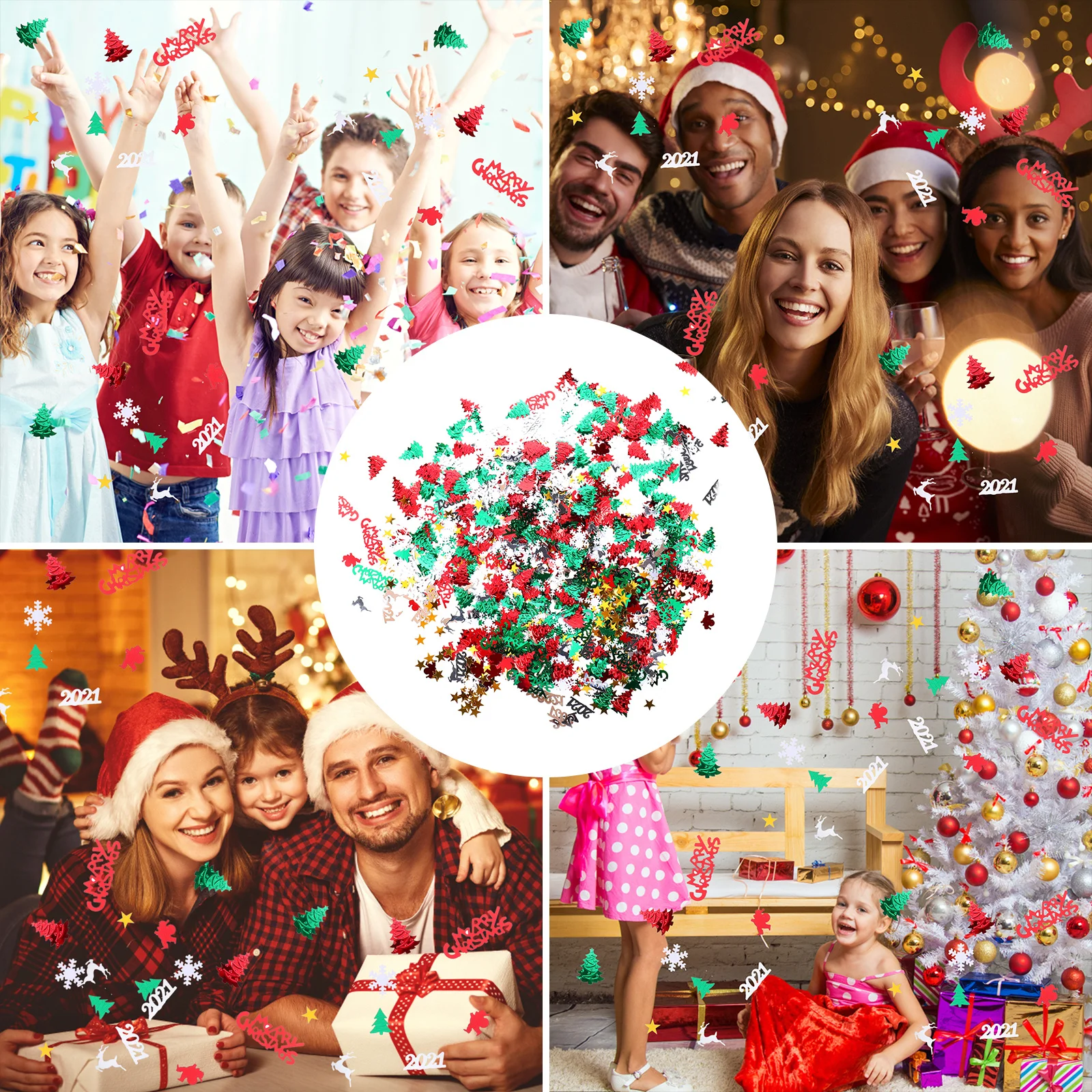 

100g Santa Claus Christmas Glitter Confetti Realistic Shape Party Supplies Wedding Festival Decor Christmas Confetti